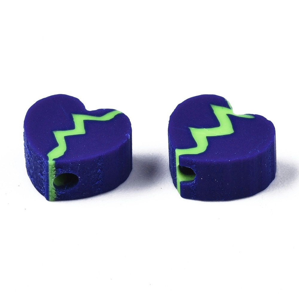 Polymerlerpärlor, Hjärtan, Dark Blue, 50 Stycken