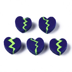 Polymerlerpärlor, Hjärtan, Dark Blue, 50 Stycken