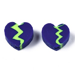 Polymerlerpärlor, Hjärtan, Dark Blue, 50 Stycken