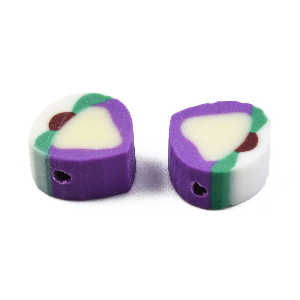 Polymerlerpärlor, Persika/Peach, Blue Violet, 50 st