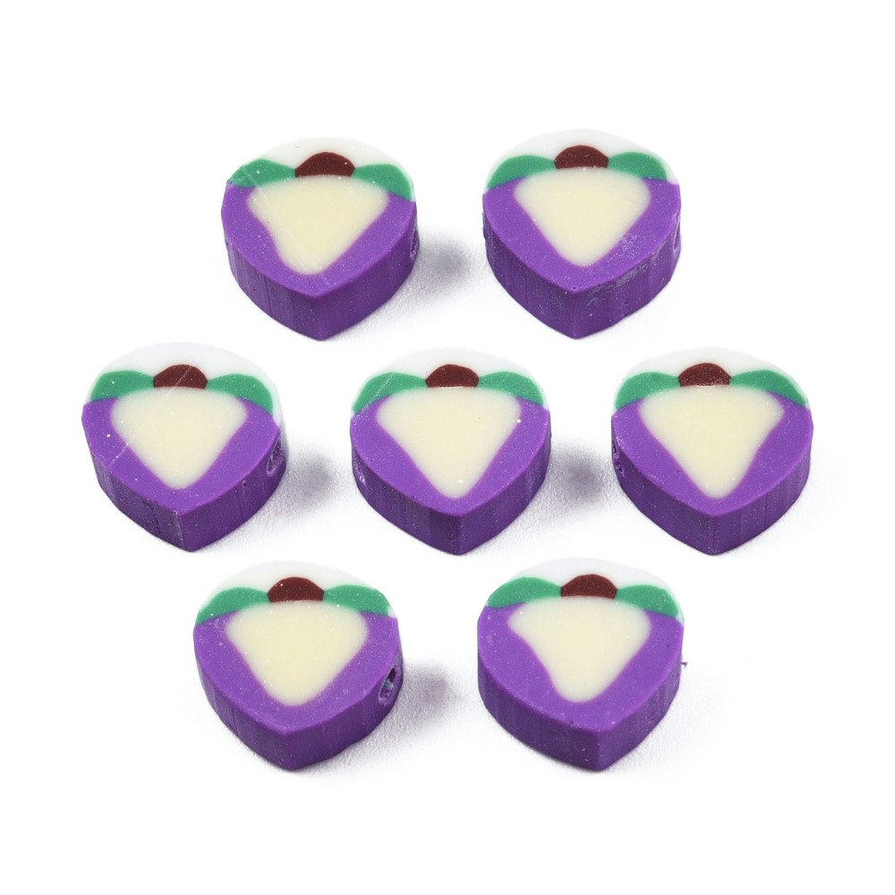 Polymerlerpärlor, Persika/Peach, Blue Violet, 50 st