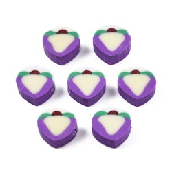 Polymerlerpärlor, Persika/Peach, Blue Violet, 50 st