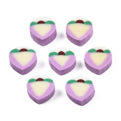 Polymerlerpärlor, Persika/Peach, Plum, 50 st