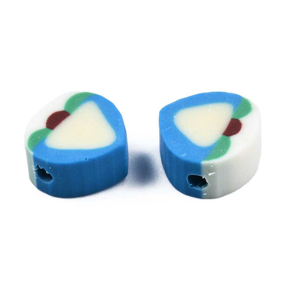 Polymerlerpärlor, Persika/Peach, Deep Sky Blue, 50 st