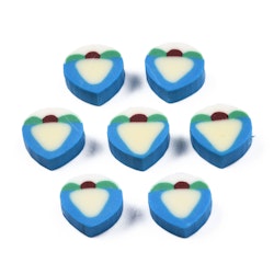 Polymerlerpärlor, Persika/Peach, Deep Sky Blue, 50 st