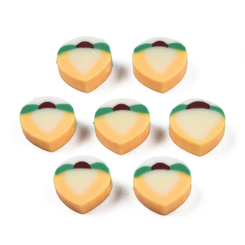 Polymerlerpärlor, Persika/Peach, Navajo White, 50 st