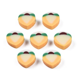 Polymerlerpärlor, Persika/Peach, Navajo White, 50 st