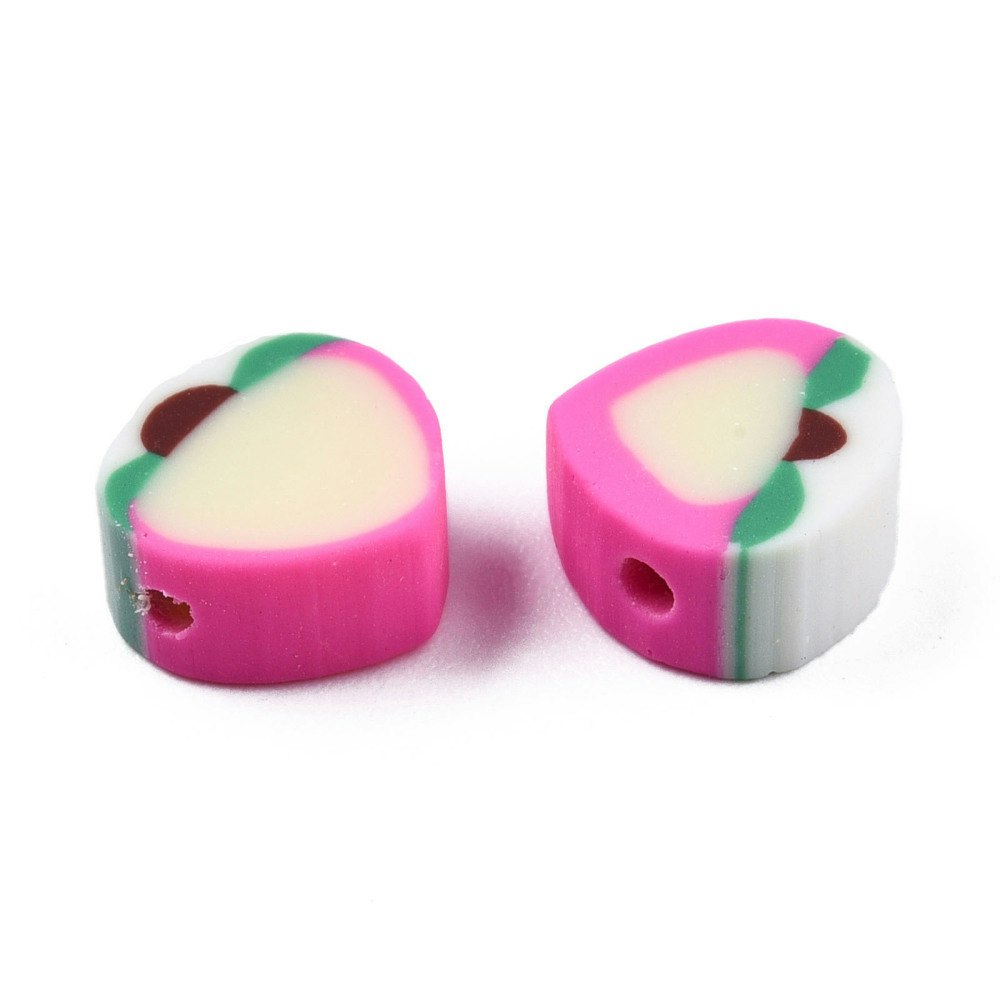 Polymerlerpärlor, Persika/Peach, Hot Pink, 50 st