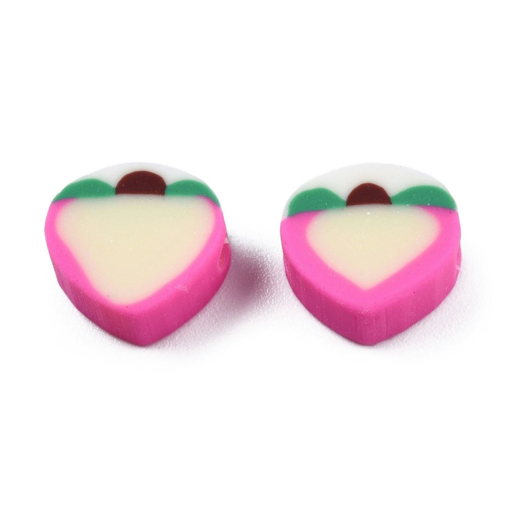 Polymerlerpärlor, Persika/Peach, Hot Pink, 50 st