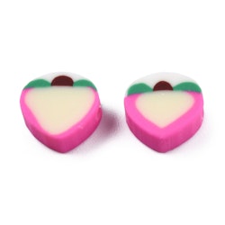 Polymerlerpärlor, Persika/Peach, Hot Pink, 50 st