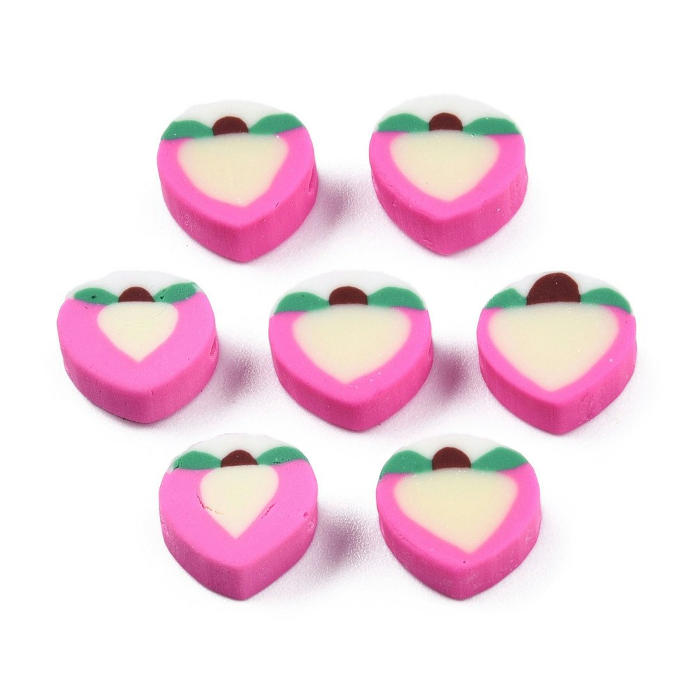 Polymerlerpärlor, Persika/Peach, Hot Pink, 50 st