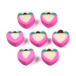 Polymerlerpärlor, Persika/Peach, Hot Pink, 50 st