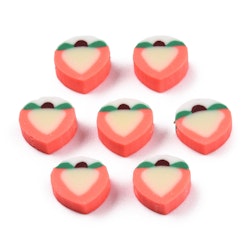 Polymerlerpärlor, Persika/Peach, Tomato, 50 st