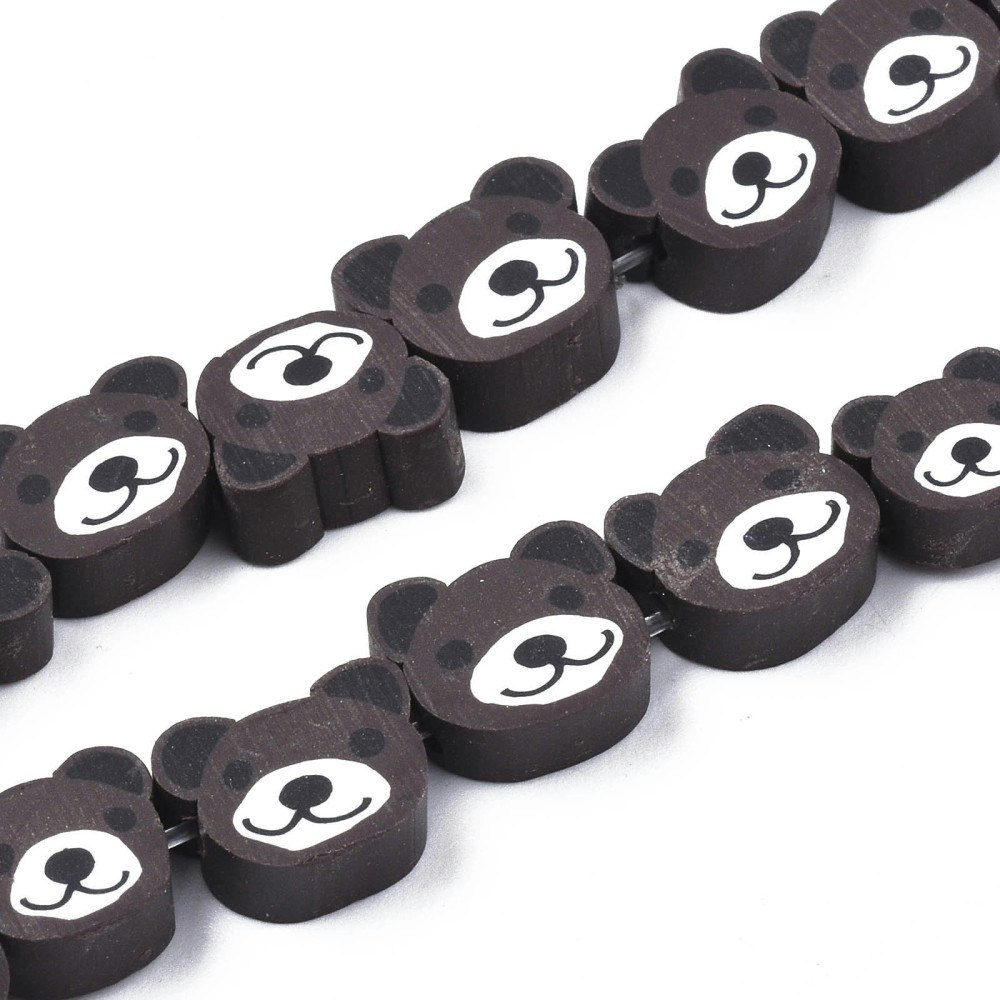 Polymerlerpärlor, Björn, Coconut Brown, 37-40 st