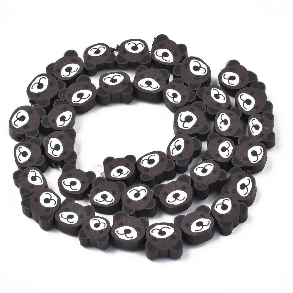 Polymerlerpärlor, Björn, Coconut Brown, 37-40 st