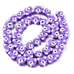 Polymerlerpärlor, Björn, Blue Violet, 37-40 st