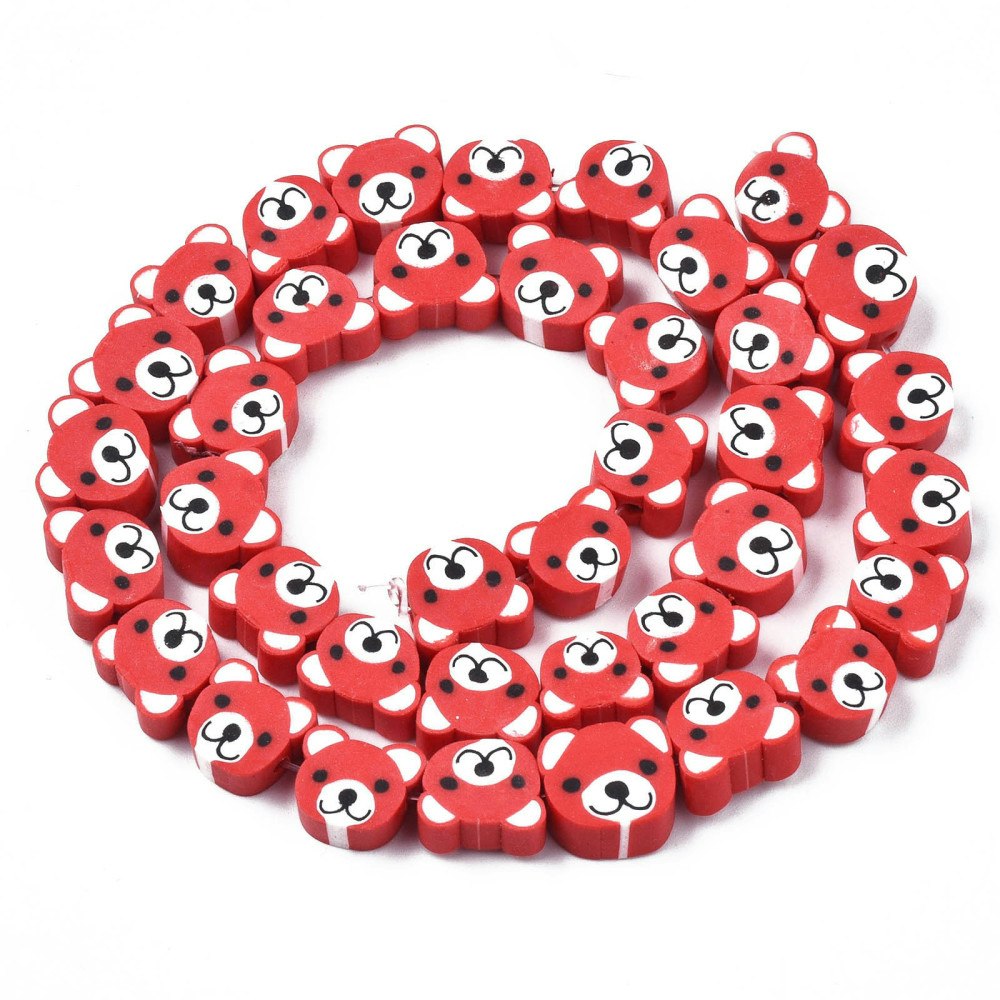 Polymerlerpärlor, Björn, Red, 37-40 st