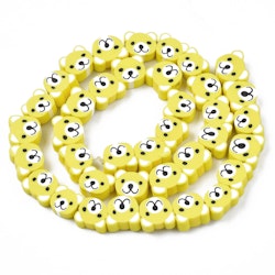 Polymerlerpärlor, Björn, Yellow, 37-40 st