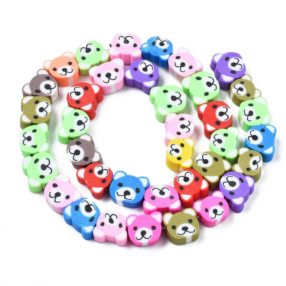 Polymerlerpärlor, Björn, Colorful, 37-40 st