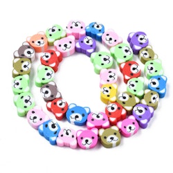Polymerlerpärlor, Björn, Colorful, 37-40 st