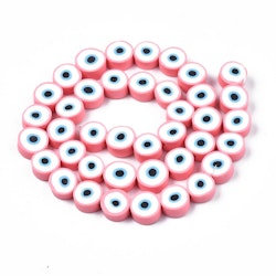 Polymerlerpärlor, Evil Eye, Pink, Ca: 40 st