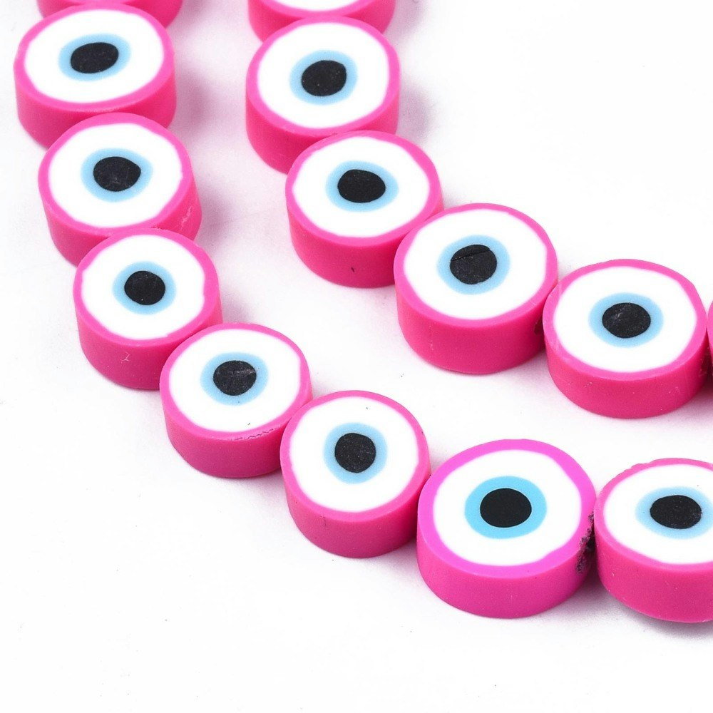 Polymerlerpärlor, Evil Eye, Camellia, Ca: 40 st
