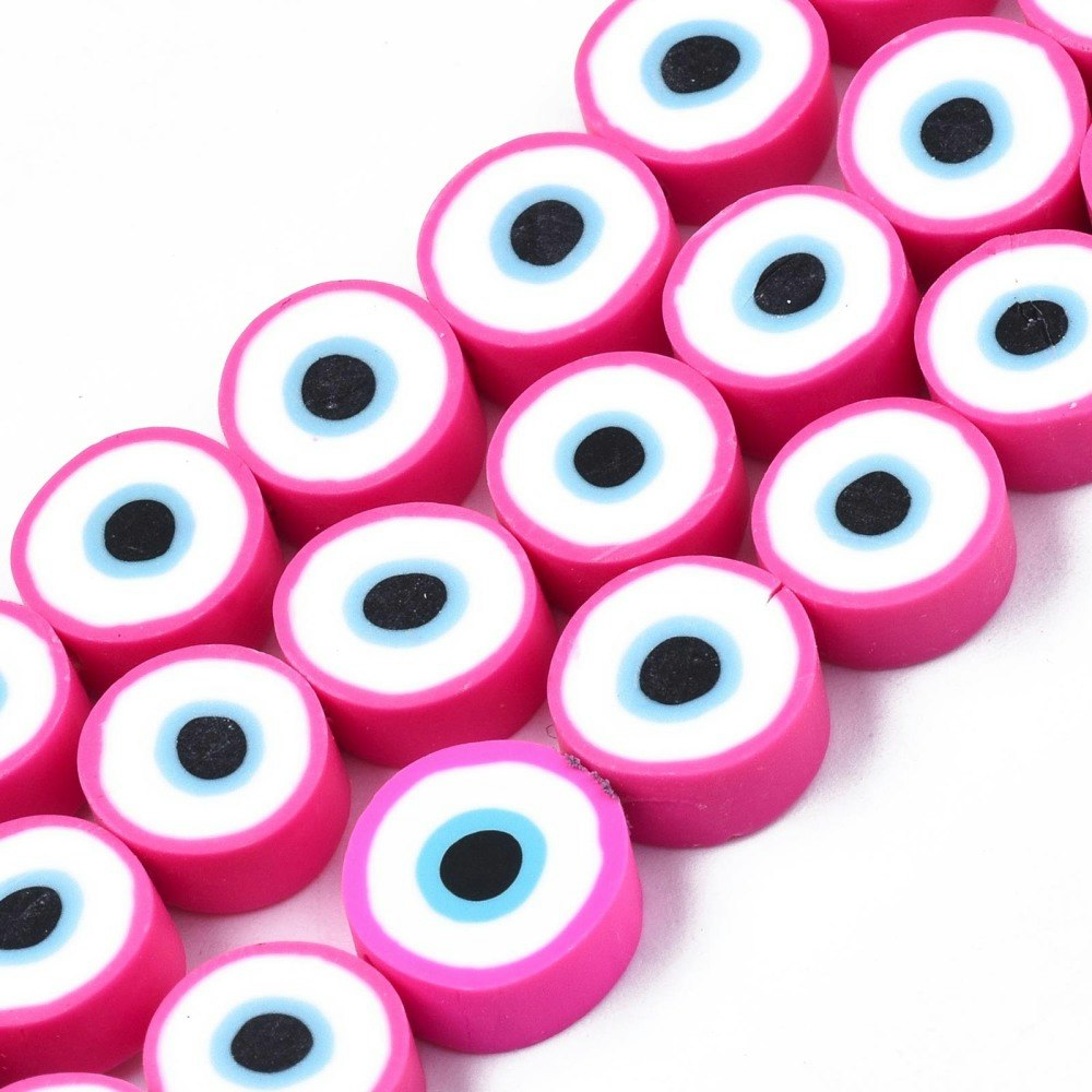Polymerlerpärlor, Evil Eye, Camellia, Ca: 40 st