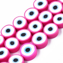 Polymerlerpärlor, Evil Eye, Camellia, Ca: 40 st