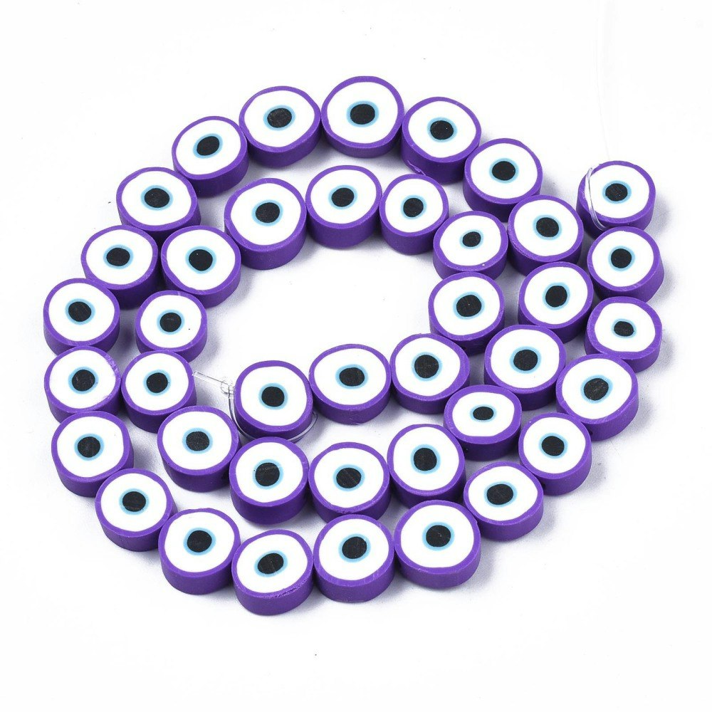 Polymerlerpärlor, Evil Eye, Dark Violet, Ca: 40 st