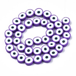 Polymerlerpärlor, Evil Eye, Dark Violet, Ca: 40 st