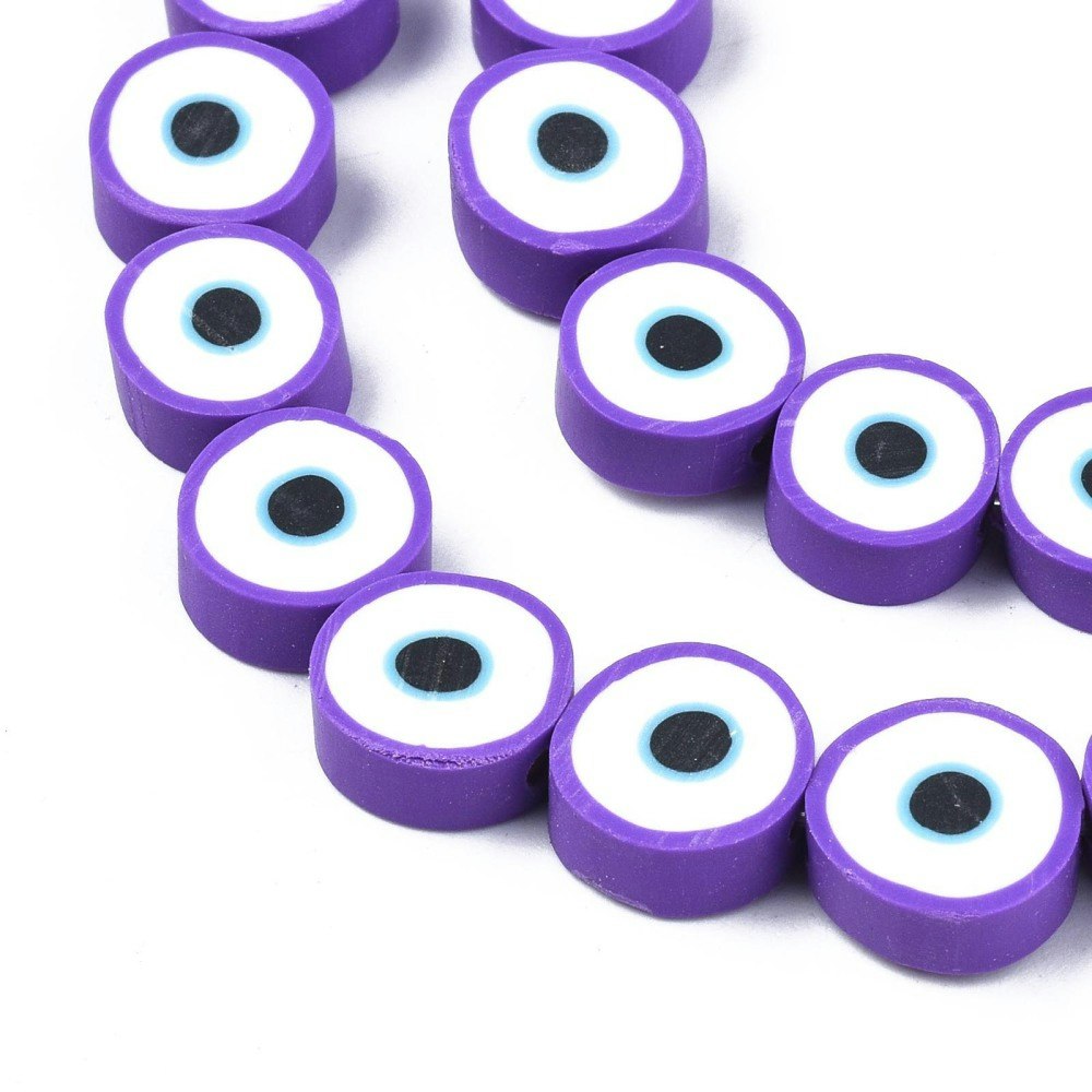 Polymerlerpärlor, Evil Eye, Dark Violet, Ca: 40 st