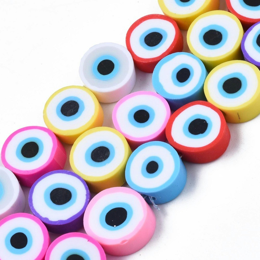 Polymerlerpärlor, Evil Eye, Mixed Color, Ca: 40 st