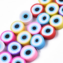 Polymerlerpärlor, Evil Eye, Mixed Color, Ca: 40 st