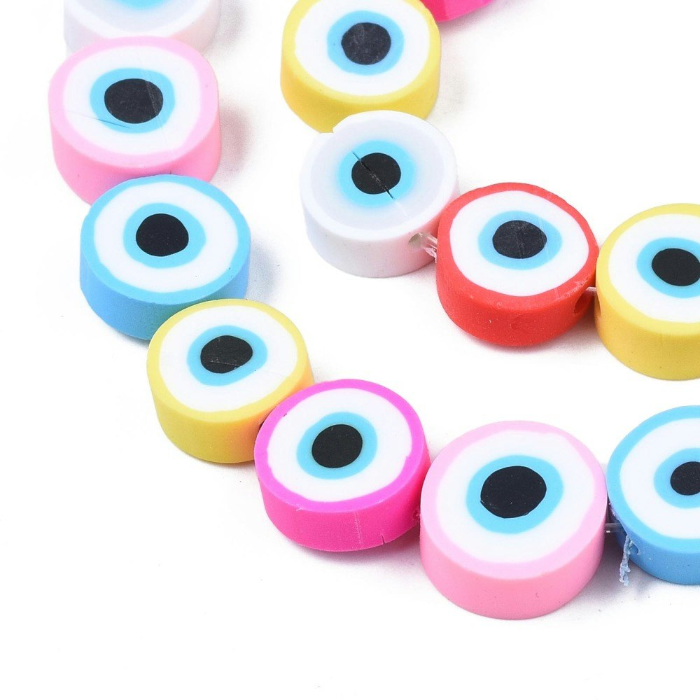 Polymerlerpärlor, Evil Eye, Mixed Color, Ca: 40 st