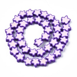 Polymerlerpärlor, Stjärna, Blue Violet, Ca: 40 st