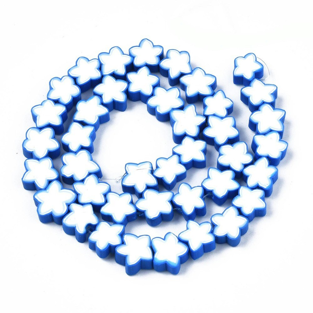 Polymerlerpärlor, Stjärna, Dodger Blue, Ca: 40 st