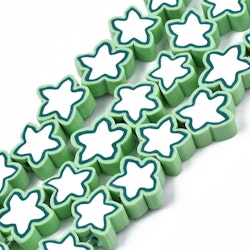 Polymerlerpärlor, Stjärna, Light Green, Ca: 40 st