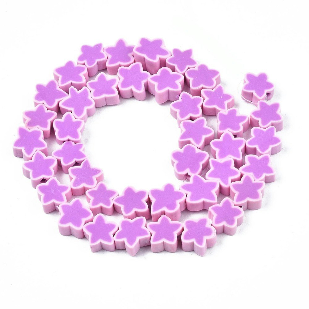 Polymerlerpärlor, Stjärna, Pink, Ca: 40 st