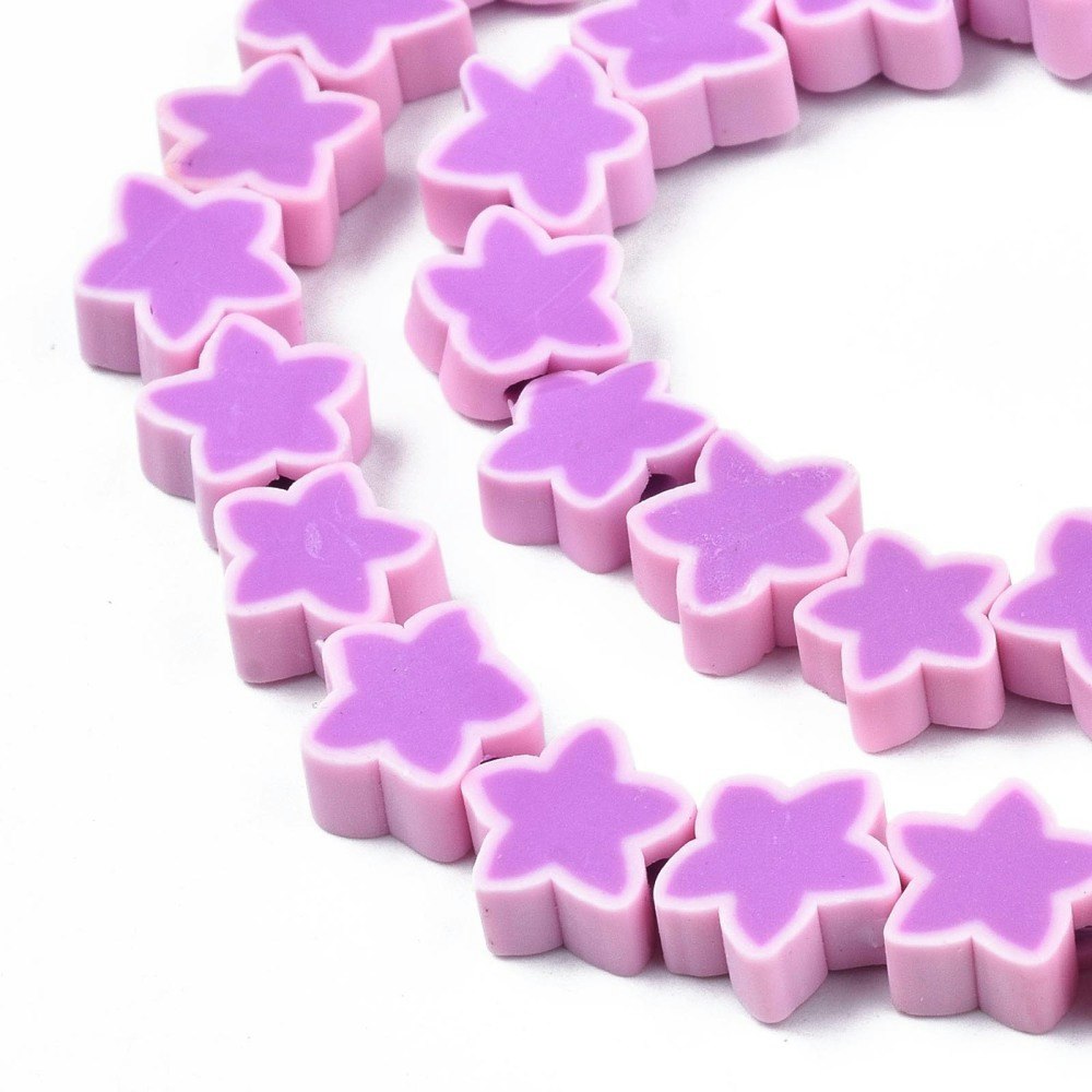 Polymerlerpärlor, Stjärna, Pink, Ca: 40 st