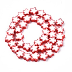 Polymerlerpärlor, Stjärna, Crimson, Ca: 40 st