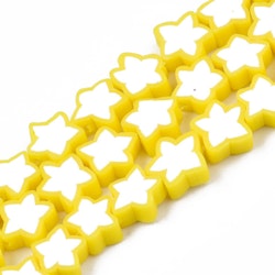 Polymerlerpärlor, Stjärna, Yellow, Ca: 40 st