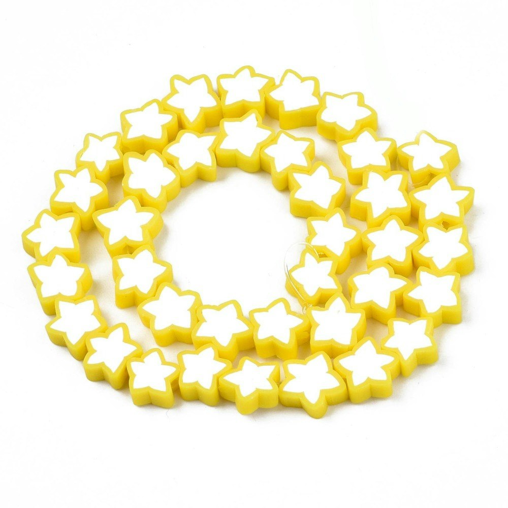 Polymerlerpärlor, Stjärna, Yellow, Ca: 40 st