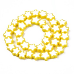 Polymerlerpärlor, Stjärna, Yellow, Ca: 40 st