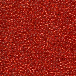 MIYUKI, Japanese Seed Beads, Round, 11/0, Silver-Lined Flame Red