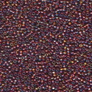 MIYUKI, Japanese Seed Beads, Round, 11/0, Silver-Lined Dark Topaz AB