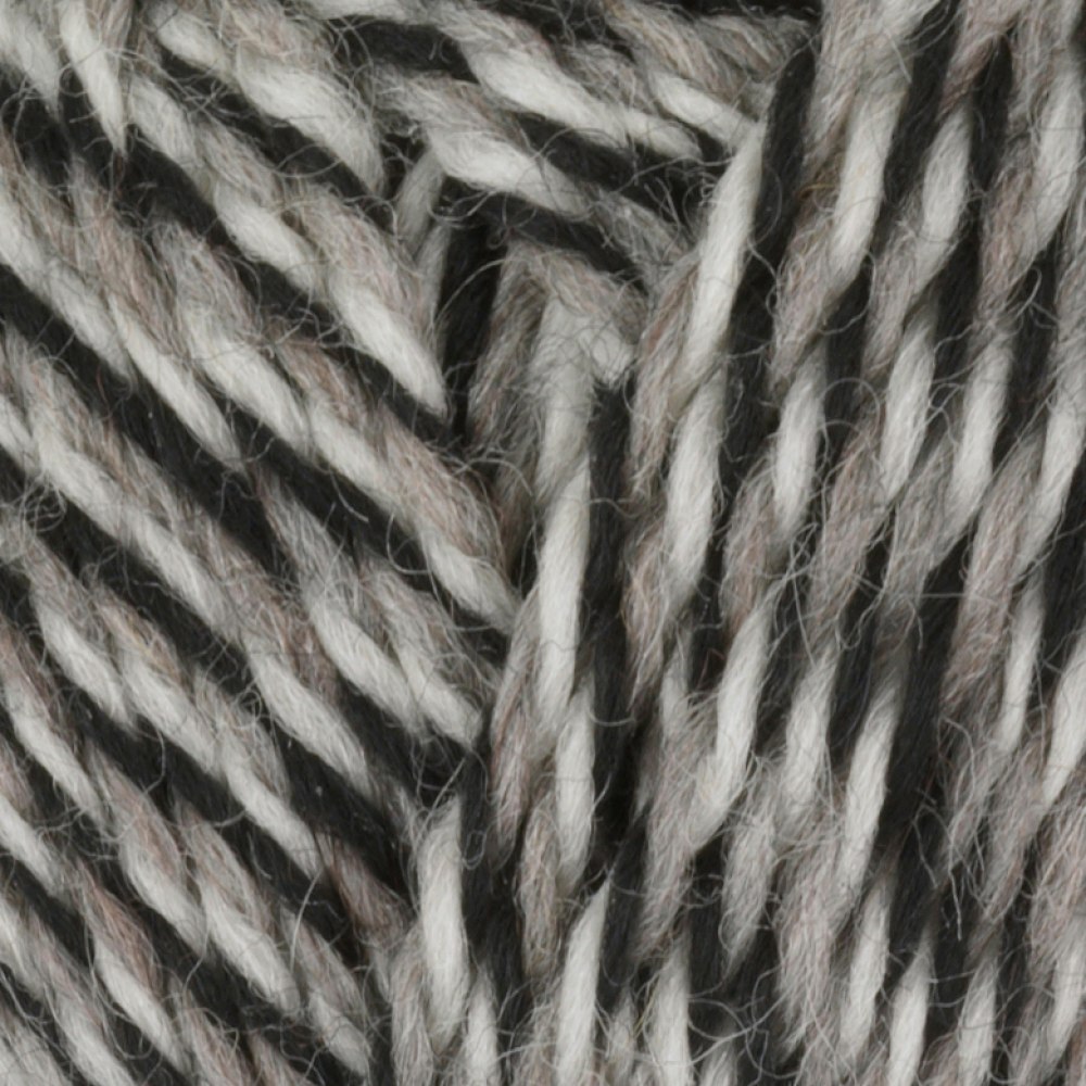 Garn Sportsragg, 50g, Grå/Svart/Vit, 580