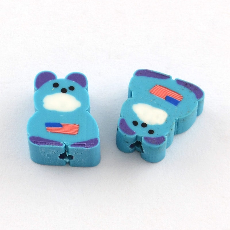 Polymerlerpärlor, Björnar, Dark Cyan, 50 st