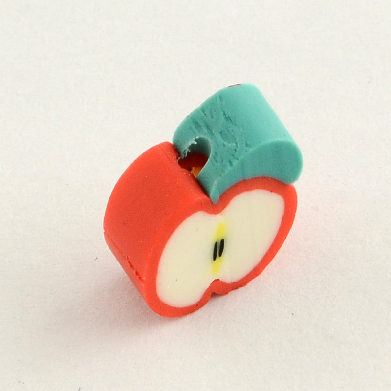 Polymerlerpärlor, Äpplen, Röda, 50 st