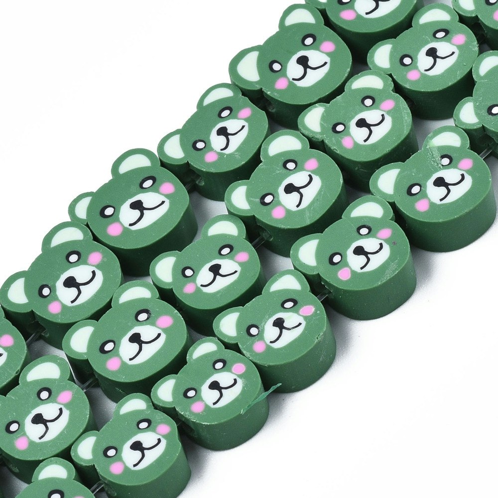 Polymerlerpärlor, Björn, Sea Green, 40st