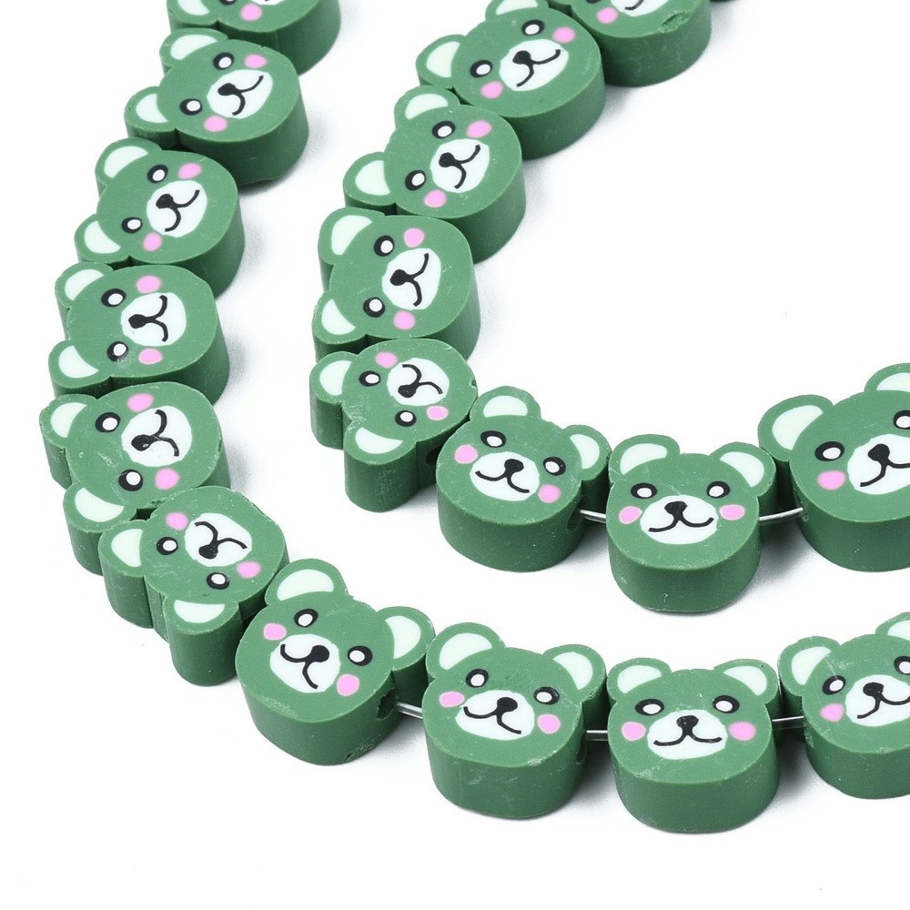 Polymerlerpärlor, Björn, Sea Green, 40st
